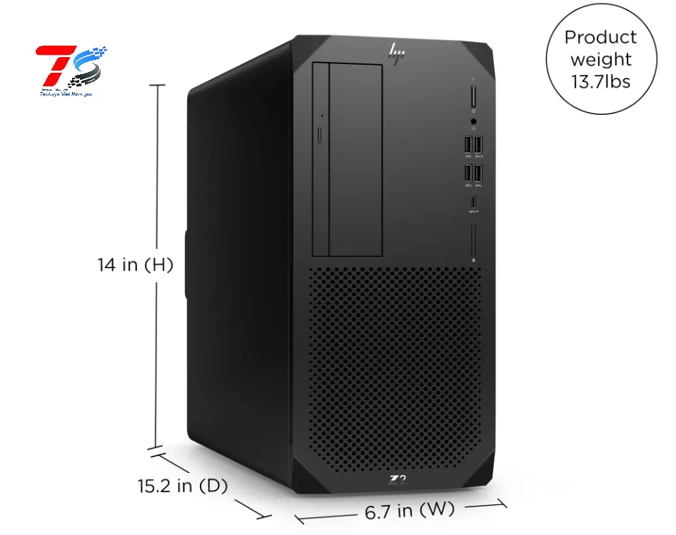 Máy tính để bàn HP Z2 Tower G9 Workstation - 4N3U8AV(I5-14500/8GB /256GB SSD/ LINUX /3Y)